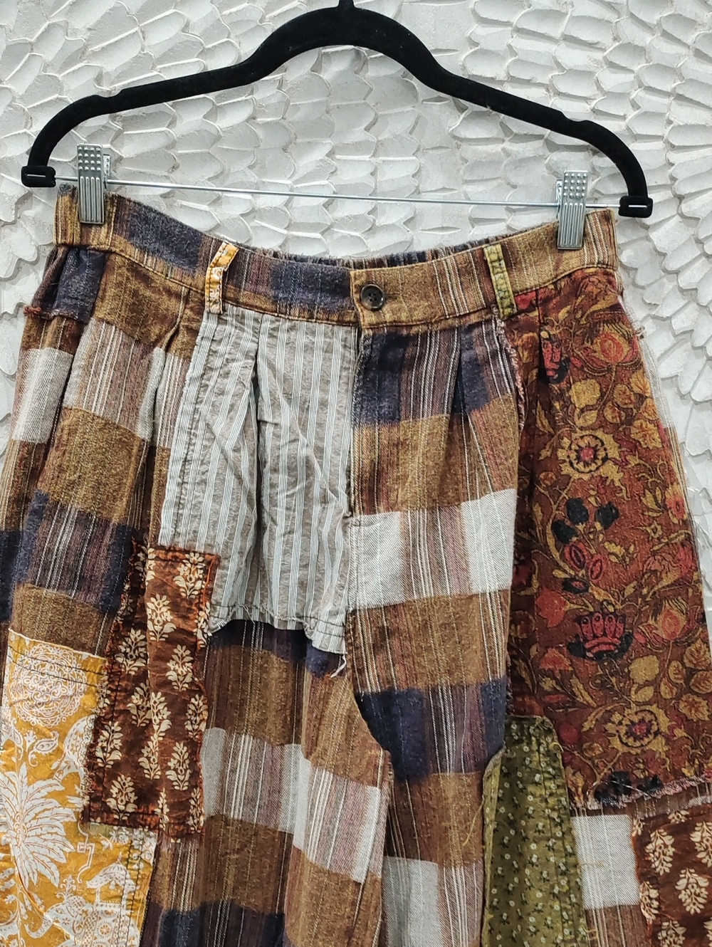 Oli & Hali Brown Multi Patchwork Distressed Vintage Wash Pants - Picture 4 of 8